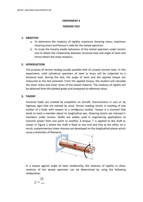 mechanics of materials lab 7 torsion test|torsion test lab report.